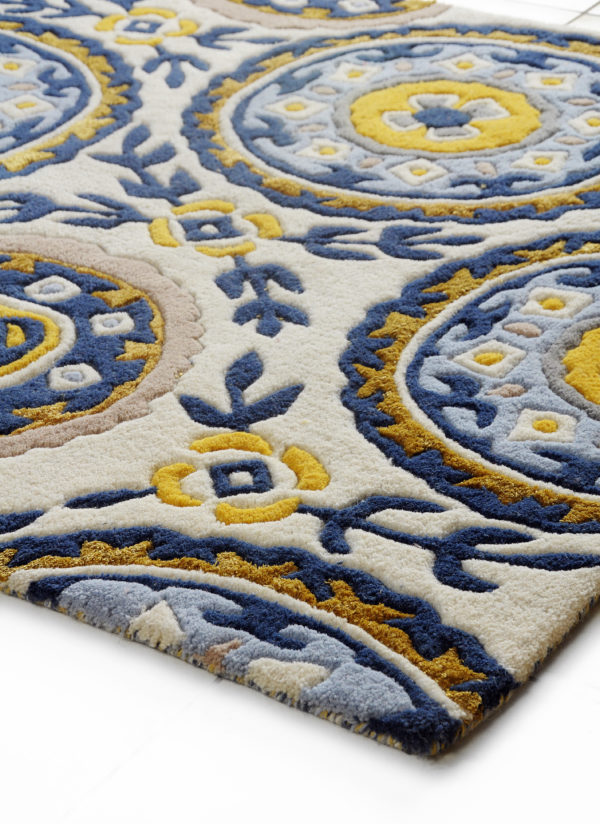 buy rugs online, floral pattern rug, blue & white rug, blue floral rug, living room rug, bedroom rug, classic rug, area rugs, littlelooms rugs, hand tufted rugs, handmade rugs