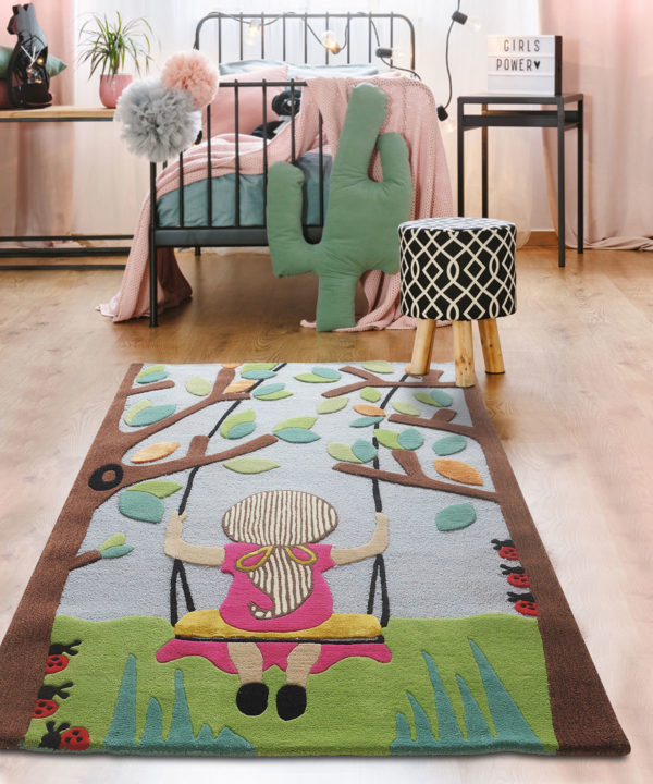 Buy rugs, Buy rugs online, girls rug, Nature theme rugs, kids rugs, Pastel rugs, Handmade rugs, Hand tufted rugs, Littlelooms rugs, rugs for girls, tree rug