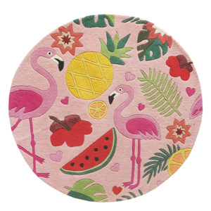 Tropical rugs, Round rugs, Teal rugs, Tropical Flamingo Rug, Pink Flamingo Rug, Flamingo rug India, Round Flamingo Rug, Colorful rug, colorful girls rug, tropical rugs, Flamingo rugs, Pineapple rug, Pink rugs, Girls bedroom rugs, Flamingo carpets