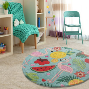 Tropical rugs, Round rugs, Teal rugs, Flamingo rugs, Pineapple rug, Blue rugs, Girls bedroom rugs, Flamingo carpets, tropical flamingo rug, tropical flamingo rug india