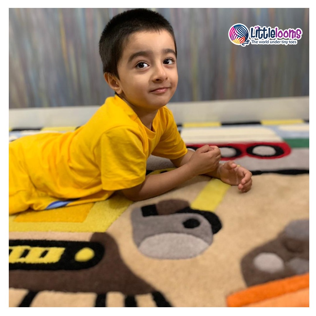 The Construction Truck Rug | Baby Rugs | Carpets online | Littlelooms