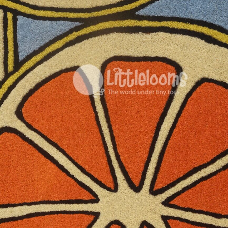 kids rugs, carpet for kids, rugs for boys, rugs for playing, woolen rugs, hand tufted, colorful rugs, orange kids carpets