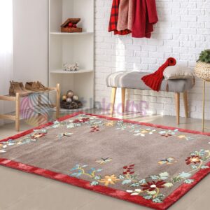 multi-colour rugs online, maroon printed rugs, decorative floral carpets online, floor printed carpets online