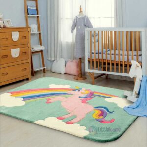 unicorn rug, kids rug, nursery rugs, children's rug, princess Lia rug