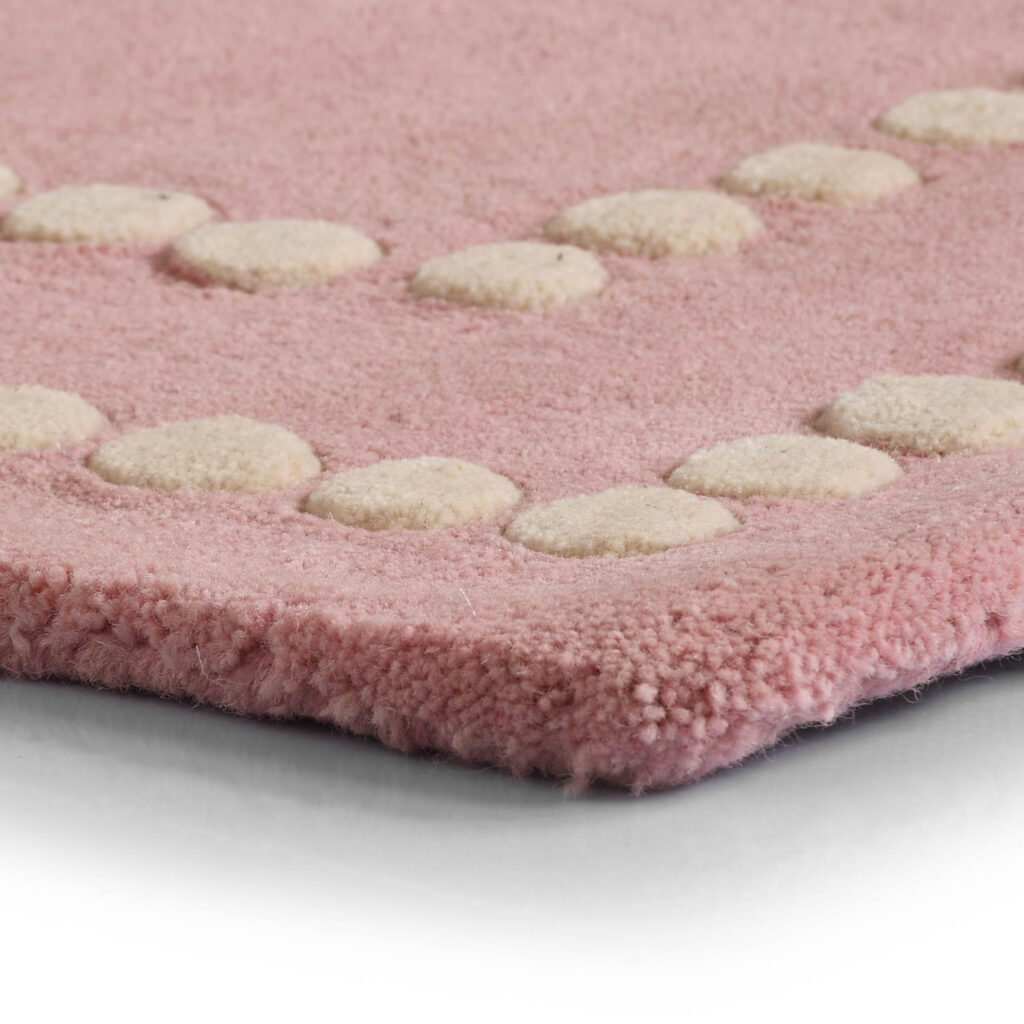 Border Area Rug Pink Littlelooms.in | Handmade Rugs & Handcrafted Carpets Online