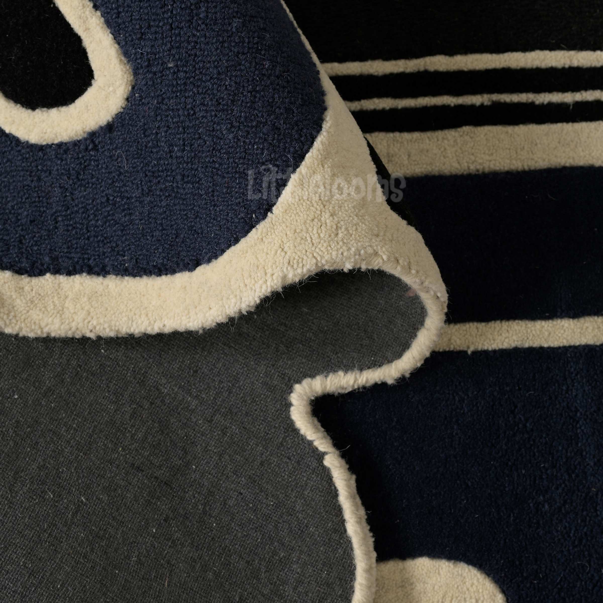 Norway Blue and Black abstract rug 3