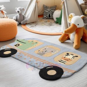 Wheels On The Bus Nursery Rug