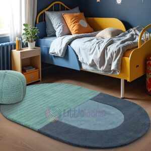 Jolly Arc Blue Green Oval Rug