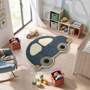 The Zoom Wheels Blue Car Rug