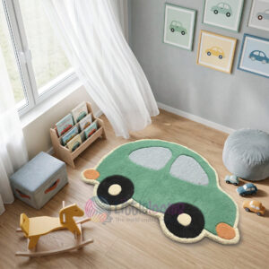 The Zoom Wheels Sage Green Car Rug