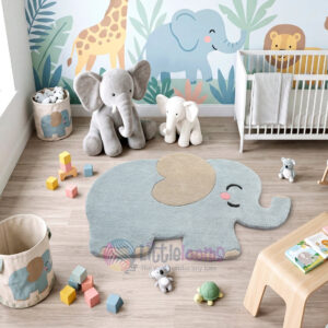 The Baby Blue Elephant Rug